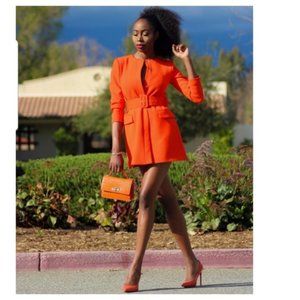 Zara Orange Belted Frock Coat